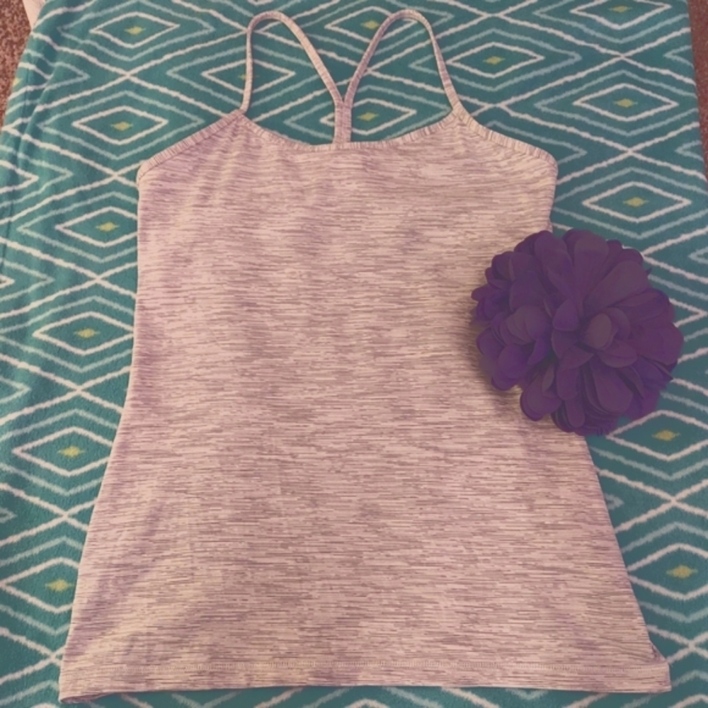 Lululemon Luon Power Y Tank Space Ice Grey/Alpine White Size 10